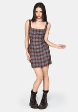 Aimil Check Lace Up Side Mini Dress