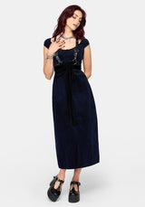 Leona Off-Shoulder Cord Midi Dress