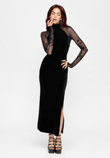 Riven Flock Mesh Mix Gown