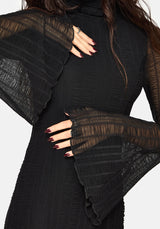 Theodosia Ruched Mesh Stripe Gown