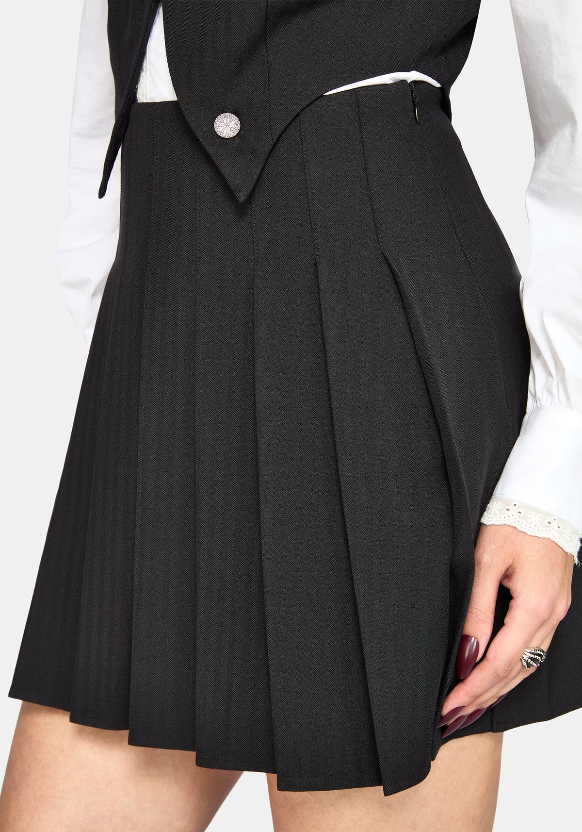 Aveline Waistcoat Pleated Mini Dress