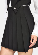 Aveline Waistcoat Pleated Mini Dress