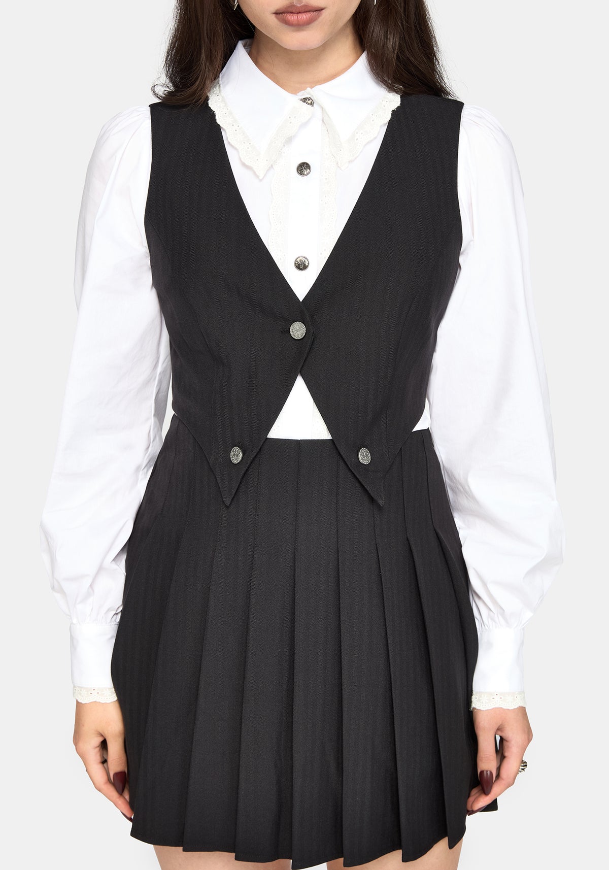 Aveline Waistcoat Pleated Mini Dress