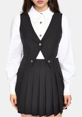 Aveline Waistcoat Pleated Mini Dress