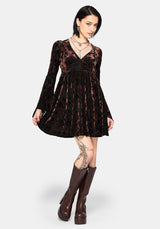 Dakota Devore Velour Flare Sleeve Mini Dress