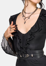 Sabriel Flute Sleeve Mini Dress