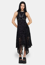 Deadly Nightshade Mesh Midi Dress