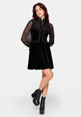 Gildra Embroidered Lace Up Front Mini Dress