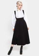 Nightingale Pinafore Midi Dress - Black