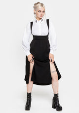 Nightingale Pinafore Midi Dress - Black