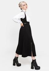 Nightingale Pinafore Midi Dress - Black