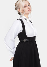 Nightingale Pinafore Midi Dress - Black