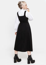 Nightingale Pinafore Midi Dress - Black