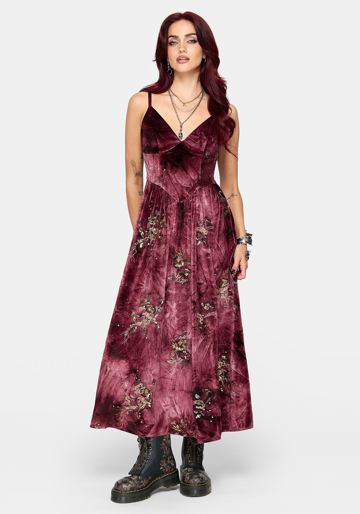 Zariah Sequin Velour Cami Midaxi Dress