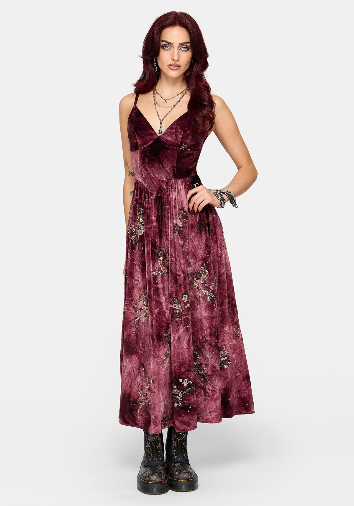 Zariah Sequin Velour Cami Midaxi Dress