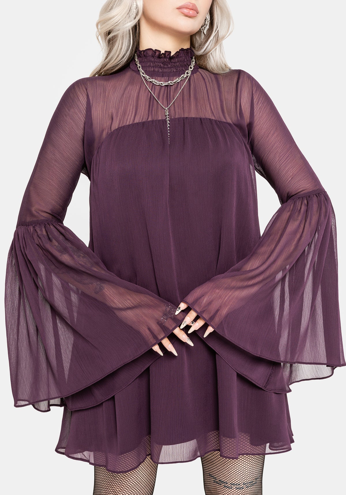 Noirelle Handkerchief Hem Chiffon Mini Dress UK 6
