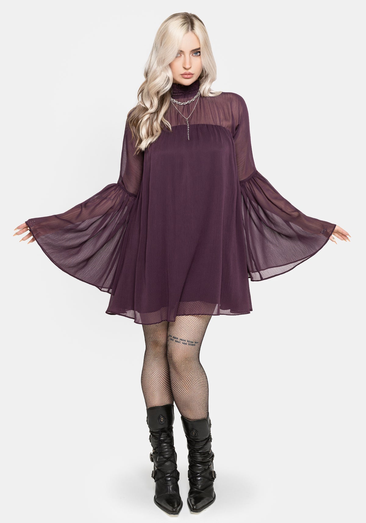 Noirelle Handkerchief Hem Chiffon Mini Dress UK 6