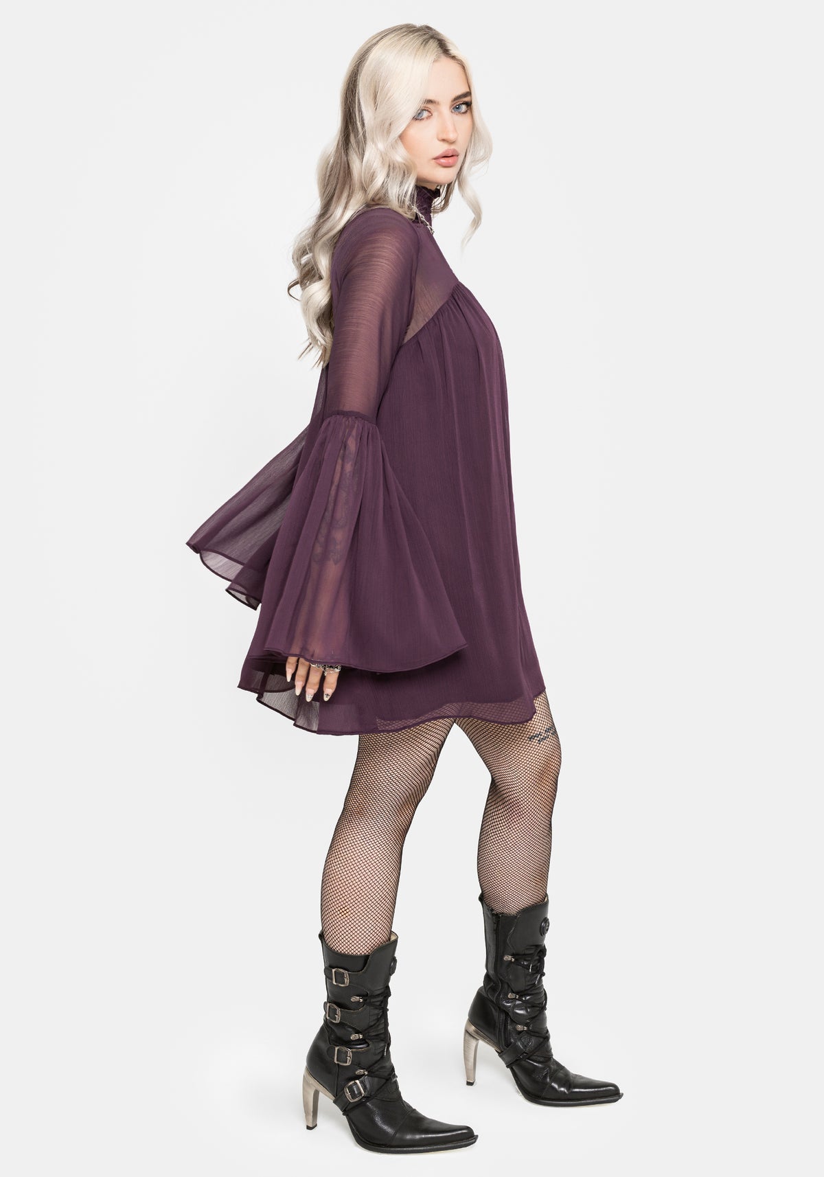 Noirelle Handkerchief Hem Chiffon Mini Dress UK 6
