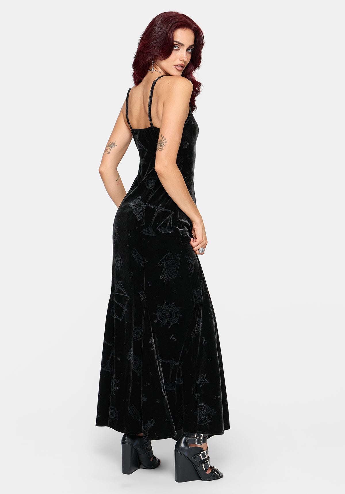 Orin Foiled Velour Cami Gown