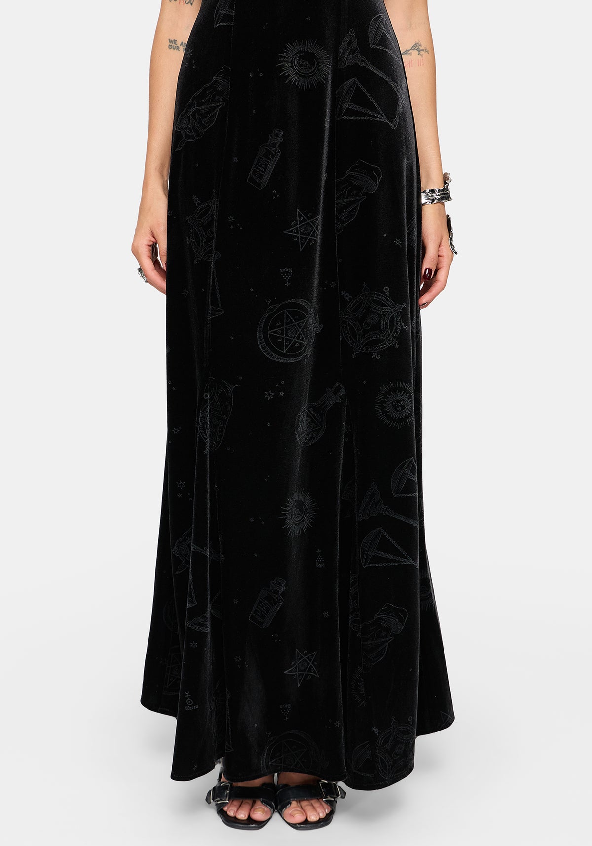 Orin Foiled Velour Cami Gown