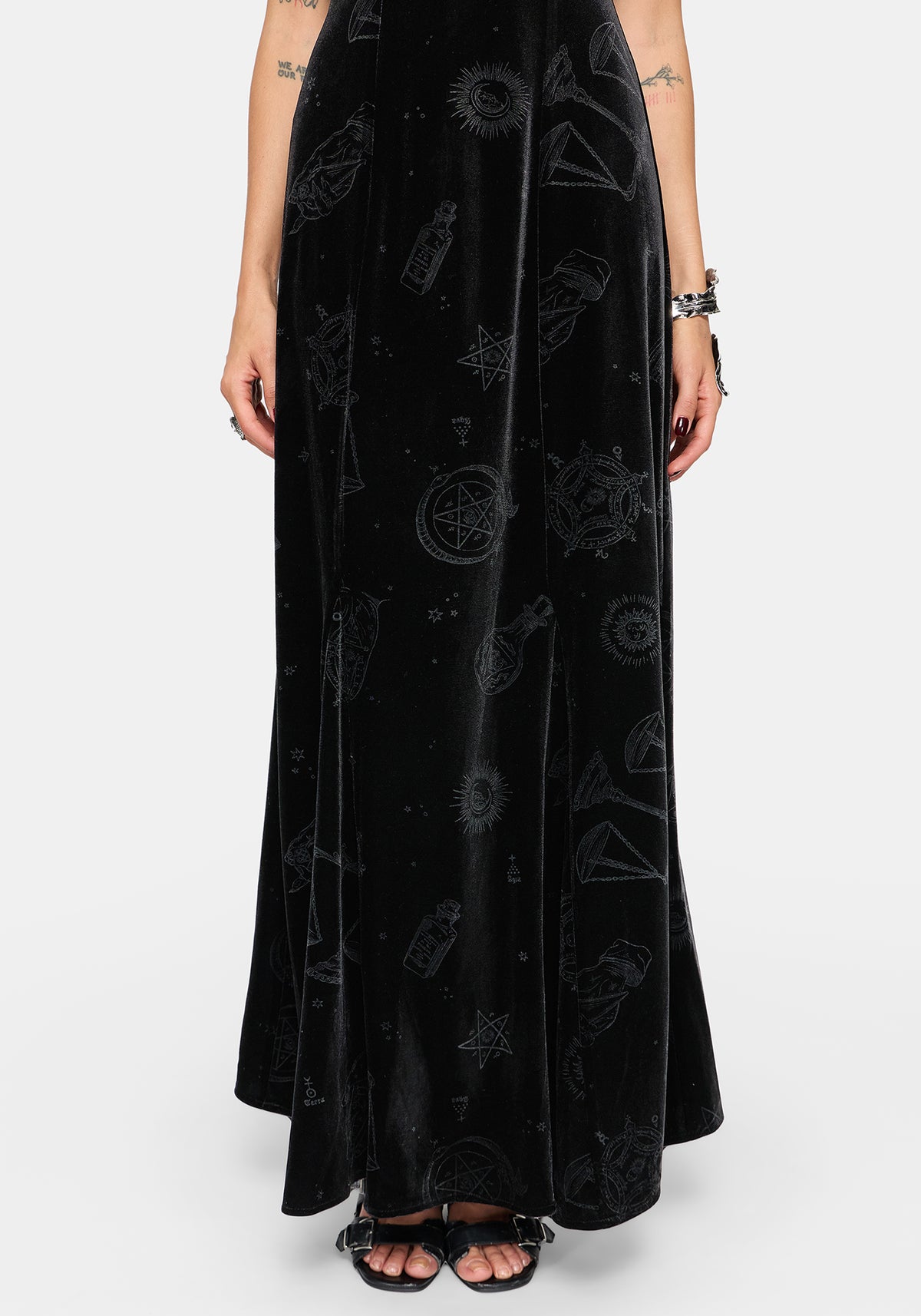 Orin Foiled Velour Cami Gown