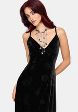 Orin Foiled Velour Cami Gown