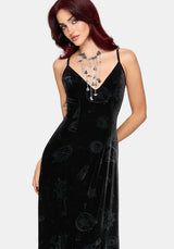 Orin Foiled Velour Cami Gown