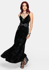 Orin Foiled Velour Cami Gown