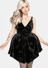 Orin Foiled Velour Mini Dress UK 6