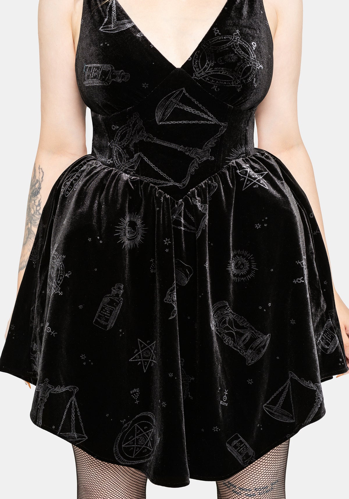 Orin Foiled Velour Mini Dress UK 6
