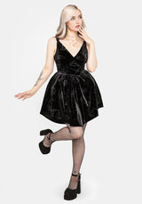Orin Foiled Velour Mini Dress UK 6