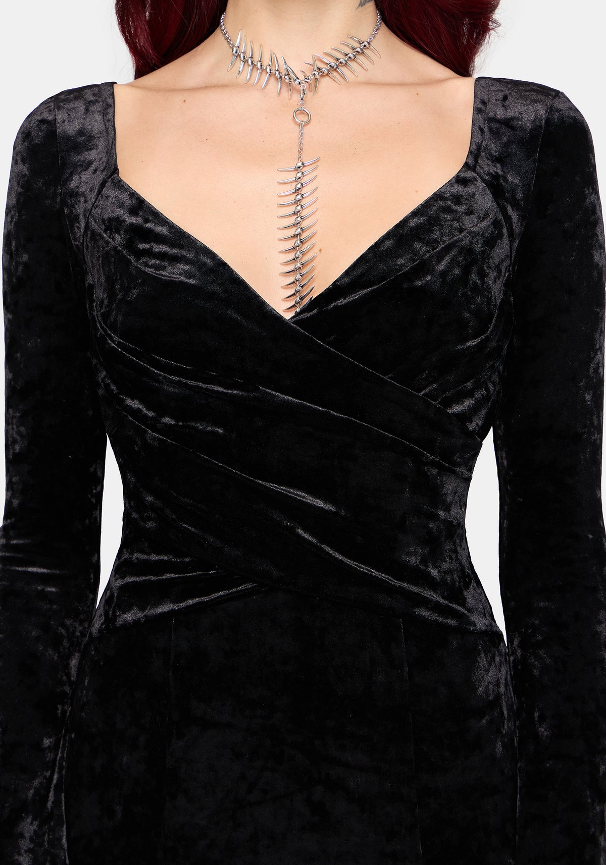 Joise Crushed Velour Wrap Front Midaxi Dress UK 6