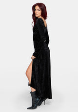 Joise Crushed Velour Wrap Front Midaxi Dress UK 6