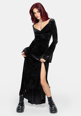 Joise Crushed Velour Wrap Front Midaxi Dress