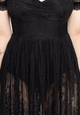 Velisse Lace Fixed Bodysuit Maxi Dress UK 6
