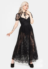 Velisse Lace Fixed Bodysuit Maxi Dress UK 6