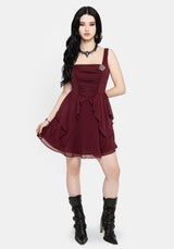 Siren Chiffon Picot Trim Mini Dress With Scarf (Two-Piece) UK 6