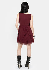 Siren Chiffon Picot Trim Mini Dress With Scarf (Two-Piece) UK 6