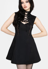 Vixelle Lace Up Front Cutout Mini Dress UK 6