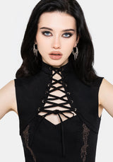 Vixelle Lace Up Front Cutout Mini Dress UK 6
