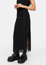 Emara Eyelet Piercing Belted Maxi Dress (Two-Piece Set) UK 6