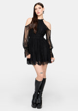 Amelie Lace Cold Shoulder Mini Dress