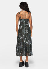 Nox Print Mesh Ruched Bust Cami Dress