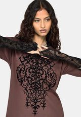 Leucosia Lace Trim Graphic T-Shirt Dress