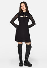 Veya Cut Out Lace Up Sleeve Mini Dress