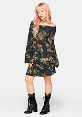 Atilla Print Cowl Neck Mini Dress