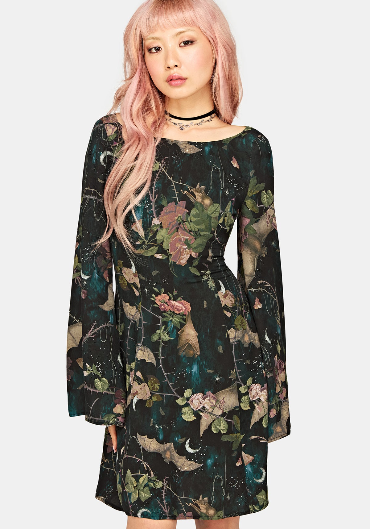 Atilla Print Cowl Neck Mini Dress
