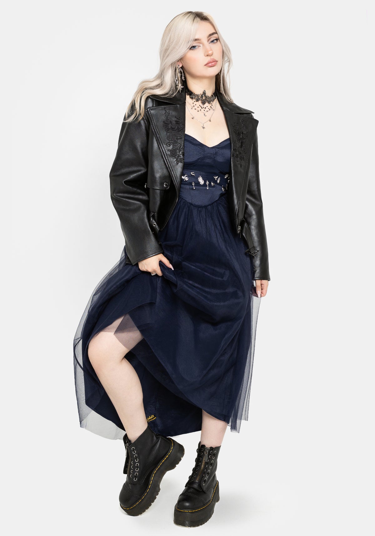 Lucinda Taffeta Embellished Belt Midaxi Dress UK 6
