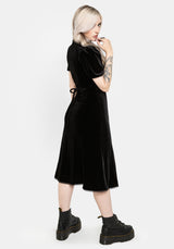 Lilibet Lace Cut-Out Velour Midi Dress UK 6