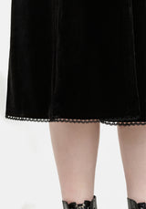 Lilibet Lace Cut-Out Velour Midi Dress UK 6